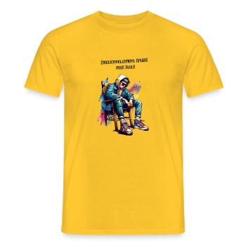 Emotionnellement épuisé mais super stylé - T-shirt homme - jaune - Devant - AI Model Male 178 dark (178cm)