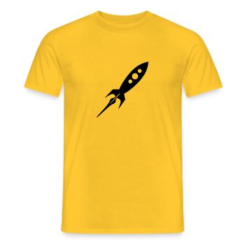 rocket - Men's T-Shirt - yellow - Front - AI Model Male 178 dark (178cm)