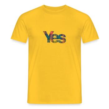 JA Buchanan Tartan - Männer T-Shirt - Gelb - Vorne - AI Model Male 178 dark (178cm)