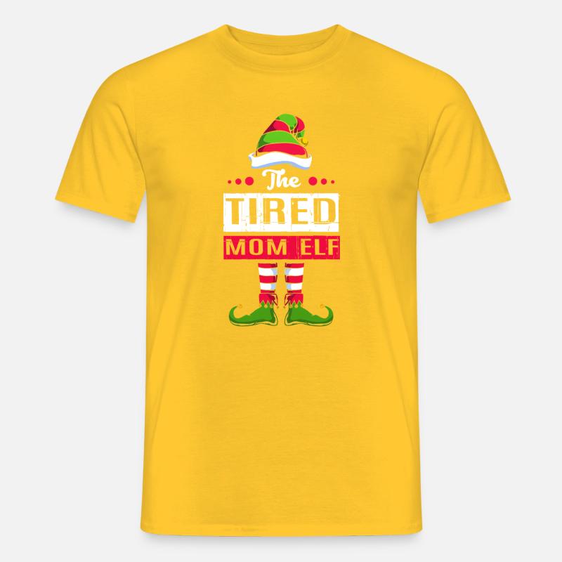 Elfe Elf Weihnachtsgeschenk Mutter Mama - Männer T-Shirt - Gelb