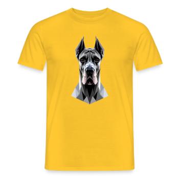 Great Dane Hatz Male Saupacker Great Dane - Men's T-Shirt - yellow - Front - AI Model Male 178 dark (178cm)
