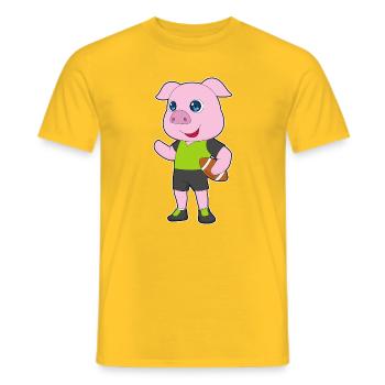Schwein American Football - Männer T-Shirt - Gelb - Vorne - AI Model Male 178 dark (178cm)