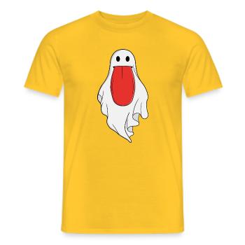 Lustiger alberner Geist, der die Zunge herausstreckt - Männer T-Shirt - Gelb - Vorne - AI Model Male 178 dark (178cm)