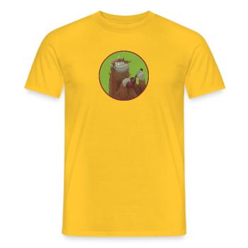 Monkey with ukulele - Men's T-Shirt - yellow - Front - AI Model Male 178 dark (178cm)