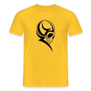 Tattoo Tribal Alien Extraterrestre - T-shirt homme - jaune - Devant - AI Model Male 178 dark (178cm)