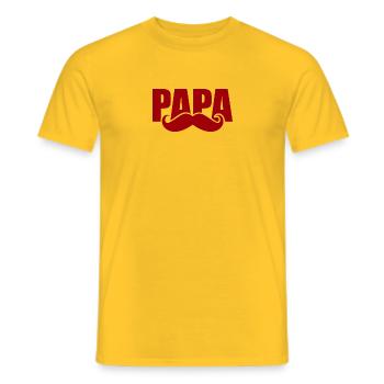 Papa moustache - T-shirt homme - jaune - Devant - AI Model Male 178 dark (178cm)