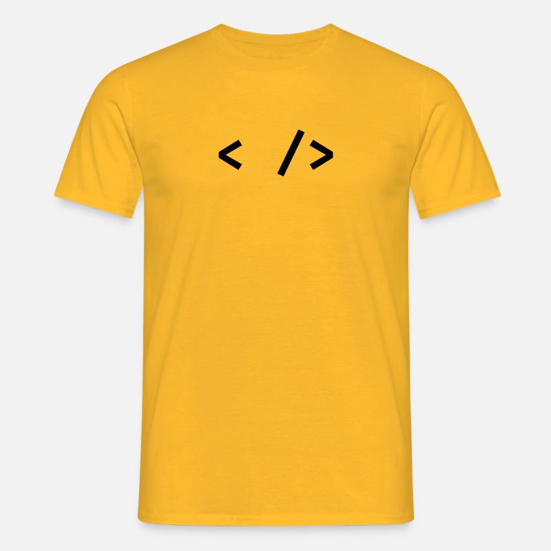 Balises de code - T-shirt Homme - jaune