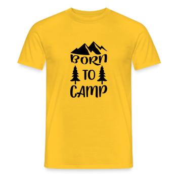 born to camp 2 - Men's T-Shirt - yellow - Front - AI Model Male 178 dark (178cm)