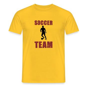 Soccer Player Team - Men's T-Shirt - yellow - Front - AI Model Male 178 dark (178cm)