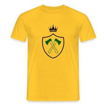 äxte axt wappen - Männer T-Shirt - Gelb - Vorne - AI Model Male 178 dark (178cm)