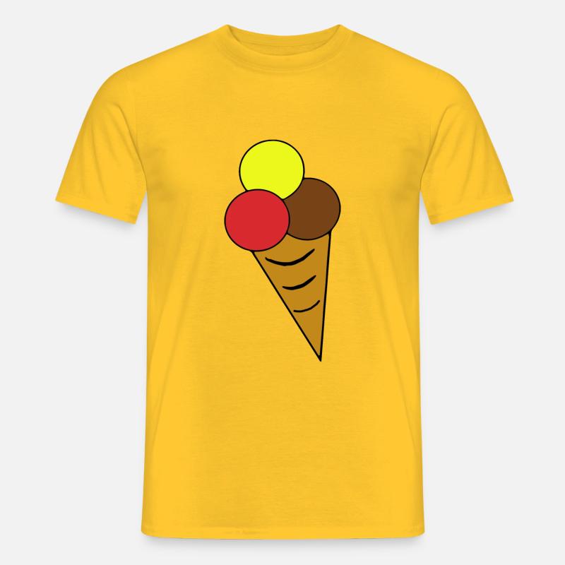 Eistüte Eiskreme Eiswaffel - Männer T-Shirt - Gelb