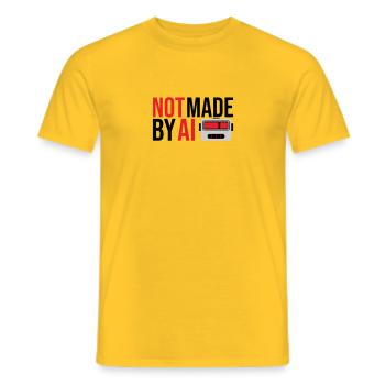 Not made by AI - Männer T-Shirt - Gelb - Vorne - AI Model Male 178 dark (178cm)