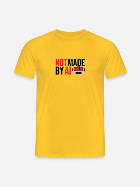 Not made by AI - Men's T-Shirt - yellow