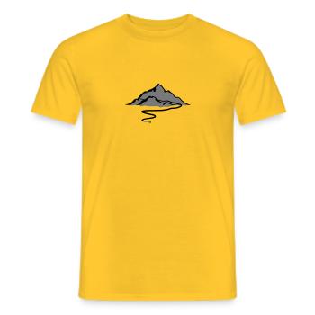 Schöne Berge Alpen Wanderweg - Männer T-Shirt - Gelb - Vorne - AI Model Male 178 dark (178cm)