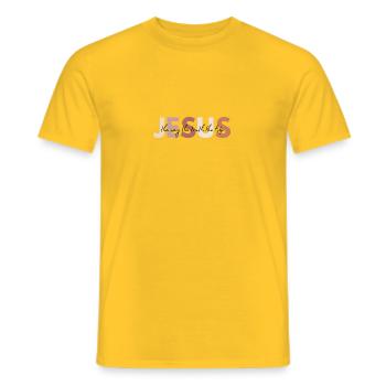 Jesus the way the truth the life - Men's T-Shirt - yellow - Front - AI Model Male 178 dark (178cm)