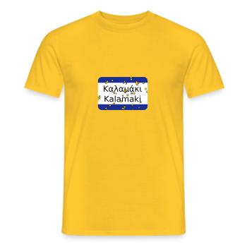 MG Kalamaki OldDesign - Men's T-Shirt - yellow - Front - AI Model Male 178 dark (178cm)