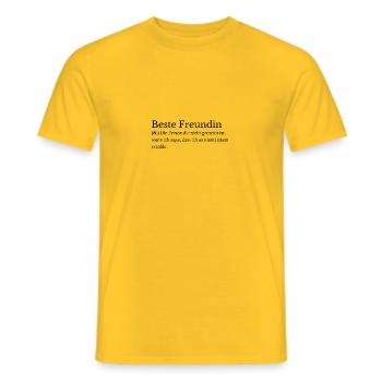 beste Freundin - Duden - Männer T-Shirt - Gelb - Vorne - AI Model Male 178 dark (178cm)