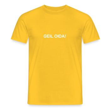 Geil Oida - Männer T-Shirt - Gelb - Vorne - AI Model Male 178 dark (178cm)
