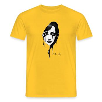 Elegante Frau Porträt - Männer T-Shirt - Gelb - Vorne - AI Model Male 178 dark (178cm)