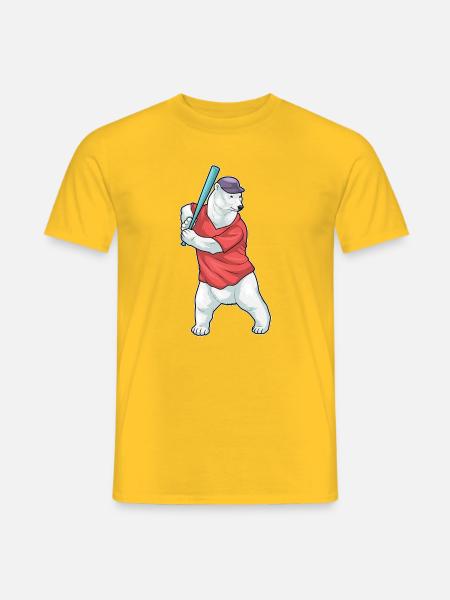 Eisbär Baseball Baseballschläger - Männer T-Shirt - Gelb