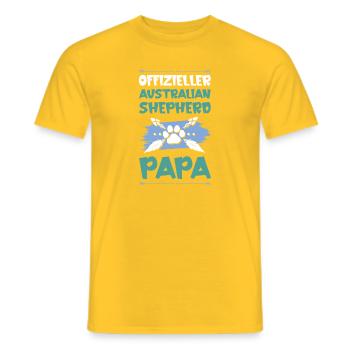 Chien australien chiens papa - T-shirt homme - jaune - Devant - AI Model Male 178 dark (178cm)