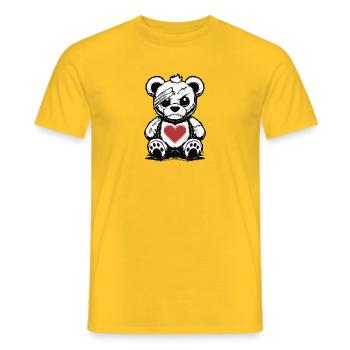 Grumpy Teddy with a good Heart - Männer T-Shirt - Gelb - Vorne - AI Model Male 178 dark (178cm)