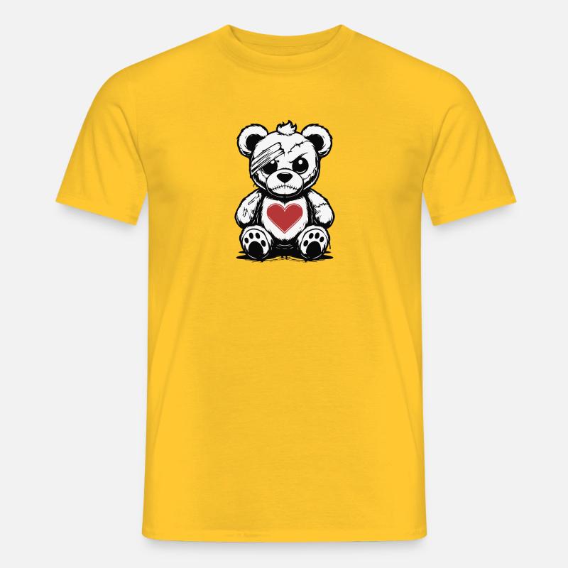 Grumpy Teddy with a good Heart - Men's T-Shirt - yellow
