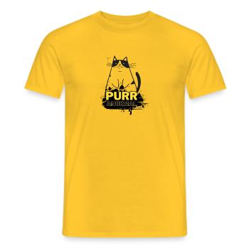 PURR ANORMALHalloween Katzen Design - Männer T-Shirt - Gelb - Vorne - AI Model Male 178 dark (178cm)