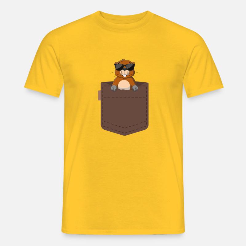 Maulwurf in einer Tasche - Männer T-Shirt - Gelb