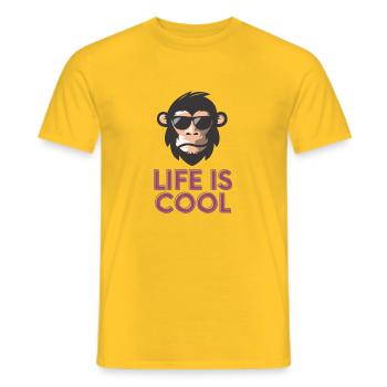 life is cool - T-shirt homme - jaune - Devant - AI Model Male 178 dark (178cm)