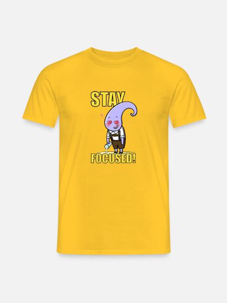 STAY FOCUSED! - freaky-Deek's Bavarian Tentacle - Männer T-Shirt - Gelb
