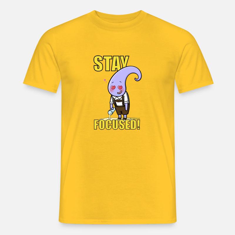 STAY FOCUSED! - freaky-Deek's Bavarian Tentacle - Männer T-Shirt - Gelb
