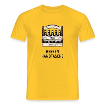 Herrenhandtasche Bier - Männer T-Shirt - Gelb - Vorne - AI Model Male 178 dark (178cm)