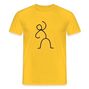 Strichmännchen in Aktion - Männer T-Shirt - Gelb - Vorne - AI Model Male 178 dark (178cm)