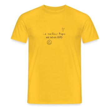 Meilleur papa - T-shirt homme - jaune - Devant - AI Model Male 178 dark (178cm)