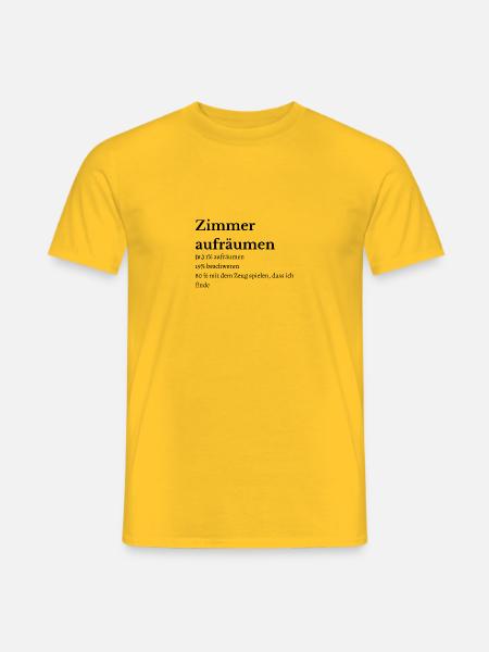 Zimmer aufräumen Duden - Männer T-Shirt - Gelb