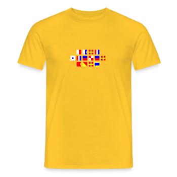 hart steuerbord im Flaggenalphabet - Männer T-Shirt - Gelb - Vorne - AI Model Male 178 dark (178cm)