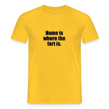 Zuhause ist, wo der Fart ist. - Männer T-Shirt - Gelb - Vorne - AI Model Male 178 dark (178cm)