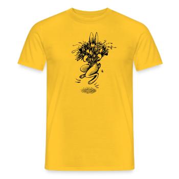 Hase mit Blumenstrauß - Männer T-Shirt - Gelb - Vorne - AI Model Male 178 dark (178cm)