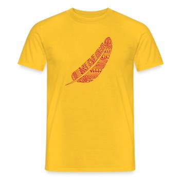 Plume Tribal - T-shirt homme - jaune - Devant - AI Model Male 178 dark (178cm)