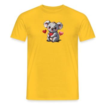 Verschenke diesen süßen Koala zum Valentinstag - Männer T-Shirt - Gelb - Vorne - AI Model Male 178 dark (178cm)