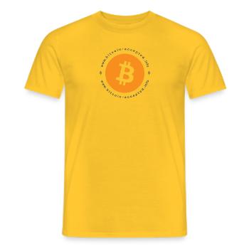 bitcoin ACCEPTED HERE - Männer T-Shirt - Gelb - Vorne - AI Model Male 178 dark (178cm)