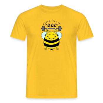 Abeille - n’abandonnez jamais - T-shirt homme - jaune - Devant - AI Model Male 178 dark (178cm)