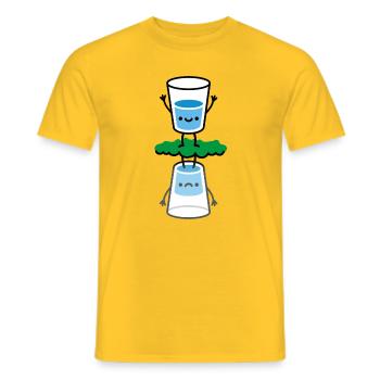 Das Glas ist halb voll, halb leer lustige Optimist - Männer T-Shirt - Gelb - Vorne - AI Model Male 178 dark (178cm)