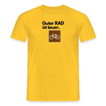 Guter RAD ist teuer. - Männer T-Shirt - Gelb - Vorne - AI Model Male 178 dark (178cm)