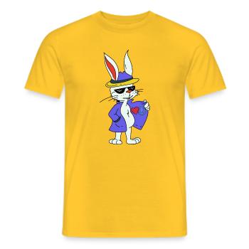 Hase Hasen Peace Herz Peacesymbol Abrüstung - Männer T-Shirt - Gelb - Vorne - AI Model Male 178 dark (178cm)