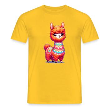 Alpaca - Men's T-Shirt - yellow - Front - AI Model Male 178 dark (178cm)