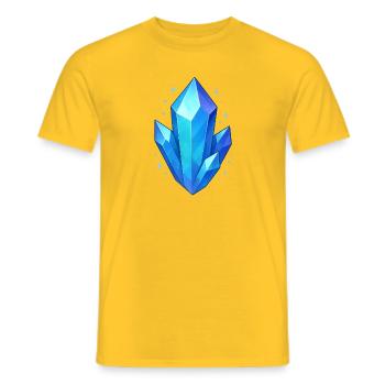 Blue Crystal Cluster - Men's T-Shirt - yellow - Front - AI Model Male 178 dark (178cm)