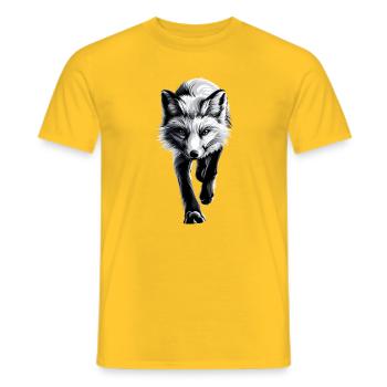 Polarfuchs Schneefuchs Eisfuchs Süßer Weißer Fuchs - Männer T-Shirt - Gelb - Vorne - AI Model Male 178 dark (178cm)