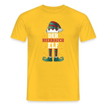 Weihnachten Der Bierbauch Elf - Männer T-Shirt - Gelb - Vorne - AI Model Male 178 dark (178cm)